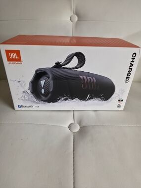 JBL Charge 6 Portable Bluetooth Speaker - Black with Orange Logo